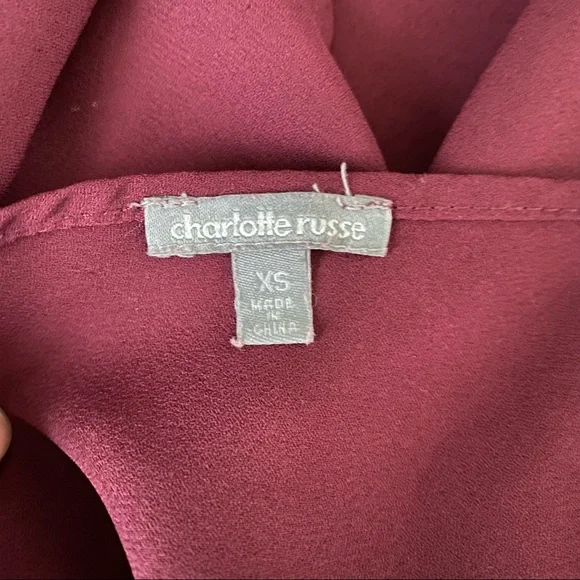 Charlotte Russe Maroon Tank Top Blouse w/ Gold Chain Straps - Picture 3 of 3